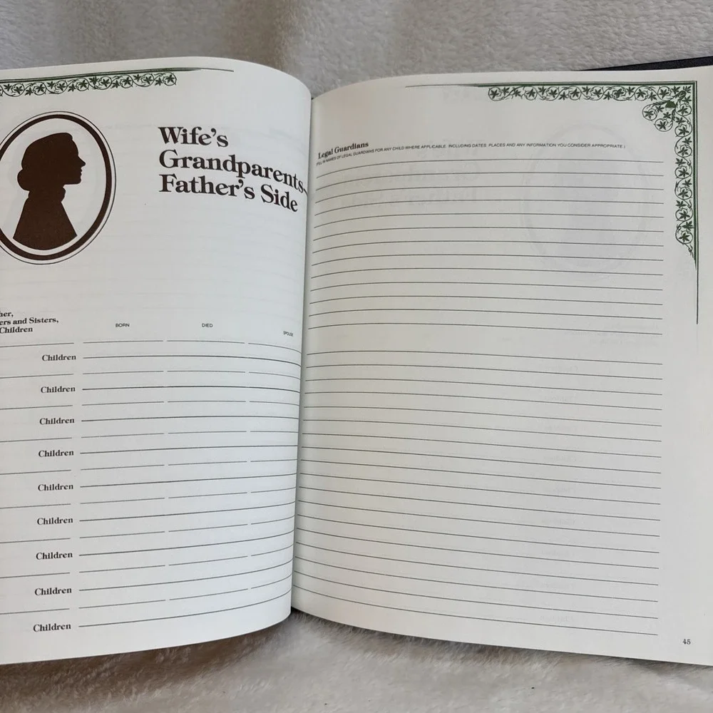 Our Family Tree A History of‎ Our Family Hardcover Genealogy Record Book 1977